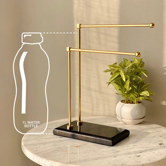 Height comparison of Bathroom Towel Stand with 1l of bottle