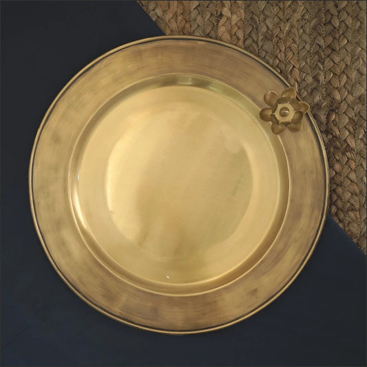 Sunehari Brass Pooja Plate - Large