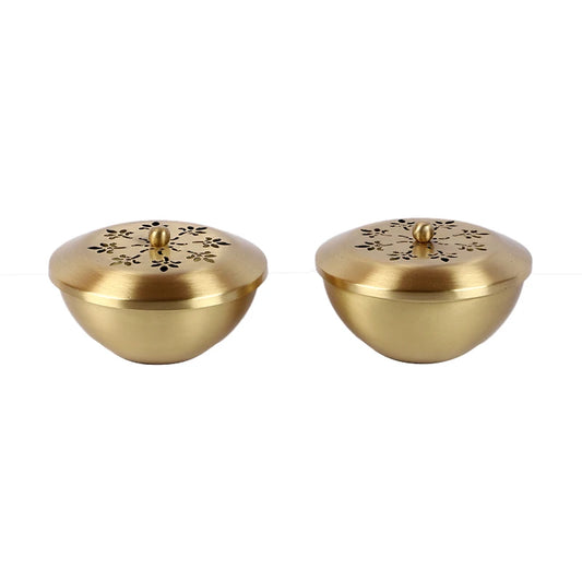 two beautiful brass bowls with lid