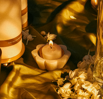 Set of 5 - Lotus Tealight Holders