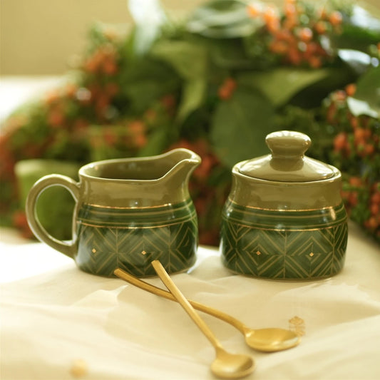 Sindhari Sugar Pot & Creamer (Ceramic, Set of 2)