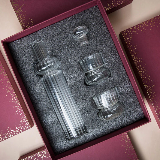 Skylar Whiskey Decanter Set with 2 Glasses Gift Box | Glass Decanter & Whisky Glasses Set (3 pieces)