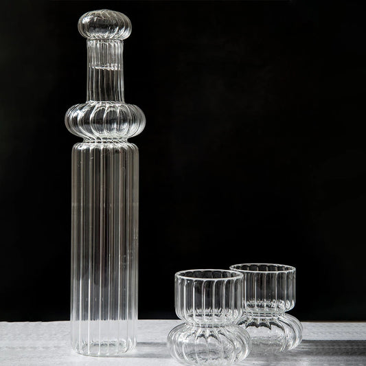 Premium Glass bottle and drinking glass