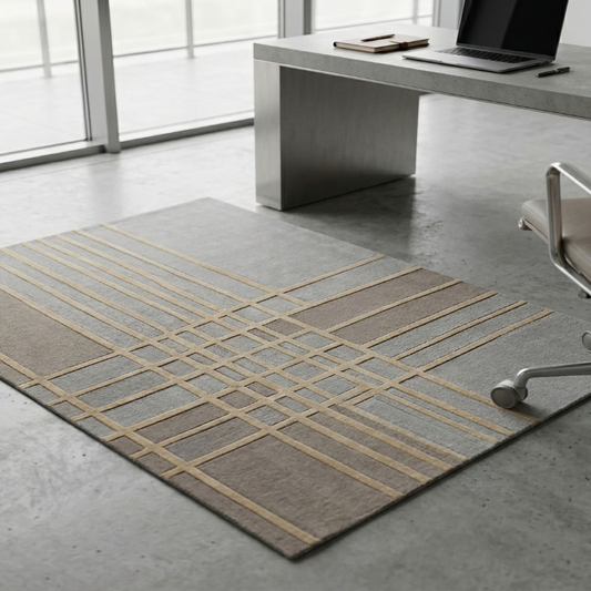 Striped Checkered Rug by Savi Decor