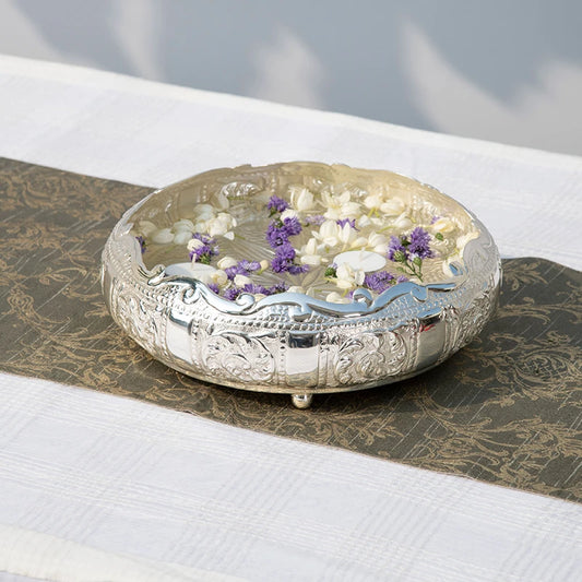silver urli large decorative bowl for flowers