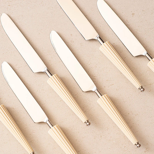 Stainless steel knives with raisin handle