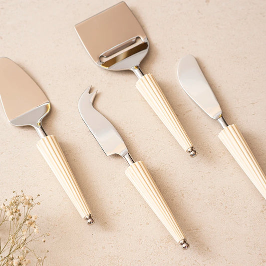 Baker's Choice Cheese Knife Set of 4 | Cheese Fork | Cheese Spreader | Cheese Server | Cheese Cutter