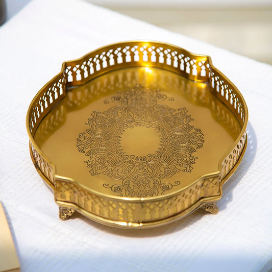 Gold finish vanity tray