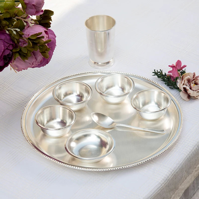 Thali Set Buy Silver Dinner Set of 8 Online Arcedior