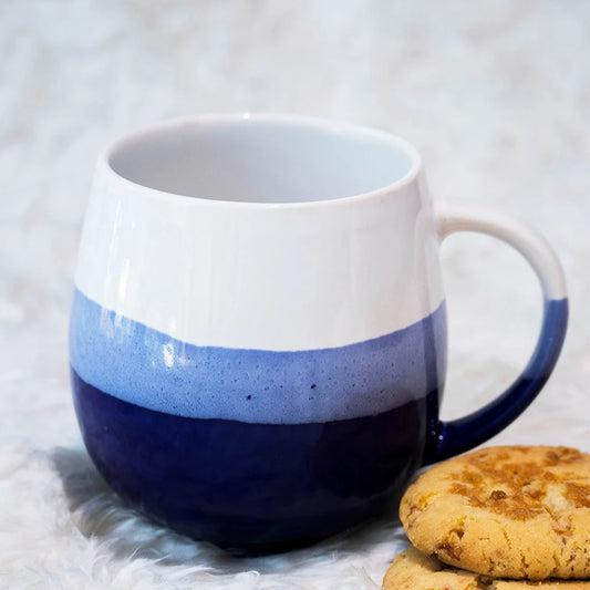 Blue Ombré Ceramic Mug for Tea & Coffee | Blue Coffee Mug Set of 2 (440ml)
