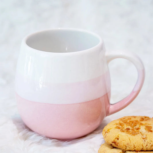 Pink Ombré Ceramic Mug Set of 2 | Pink and White Coffee Mug | Milk Cup for Home & Office