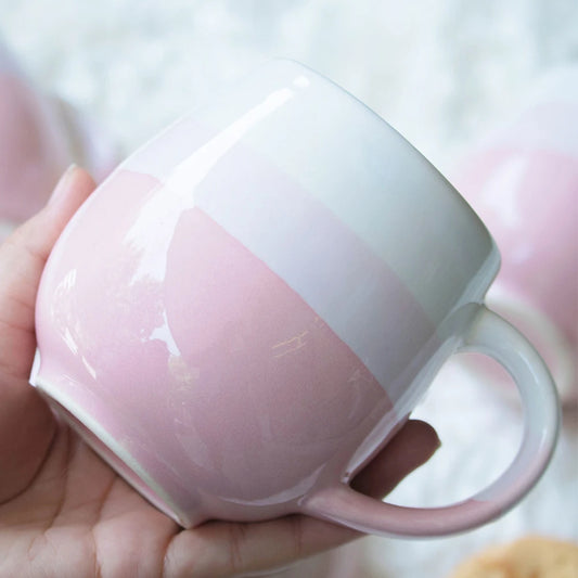 Pink and White Coffee Mug 