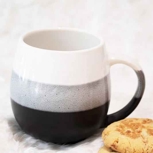 Black Ombre Coffee Mug Set of 2 | Ceramic Tea Mugs (440ml)