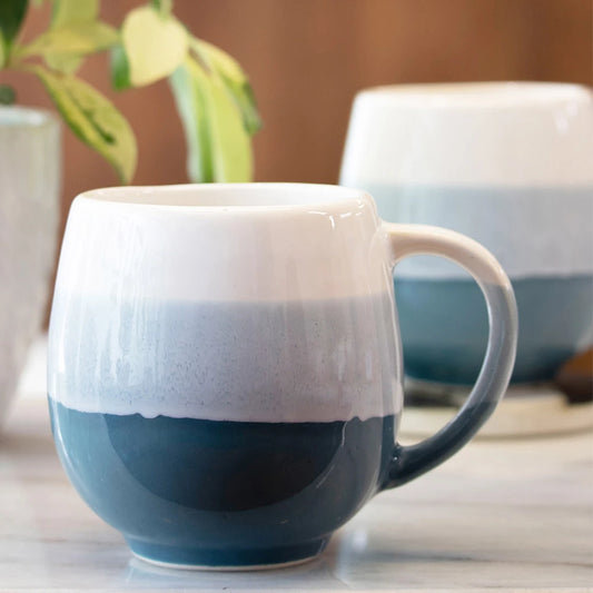 Teal Ombre Ceramic Tea Mugs Set (440ml)