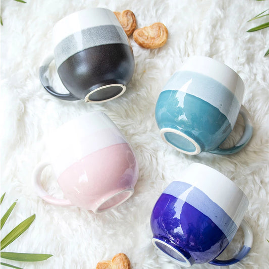 Multicolor Ombré Ceramic Mug for Coffee, Tea, Milk, Green Tea | Coffee Mug Set of 4 (440ml)