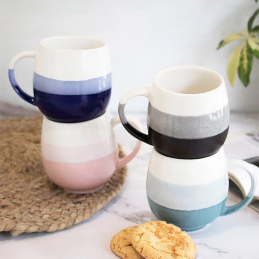 Multicolor Ombré Ceramic Mug for Coffee, Tea, Milk, Green Tea | Coffee Mug Set of 4 (440ml)