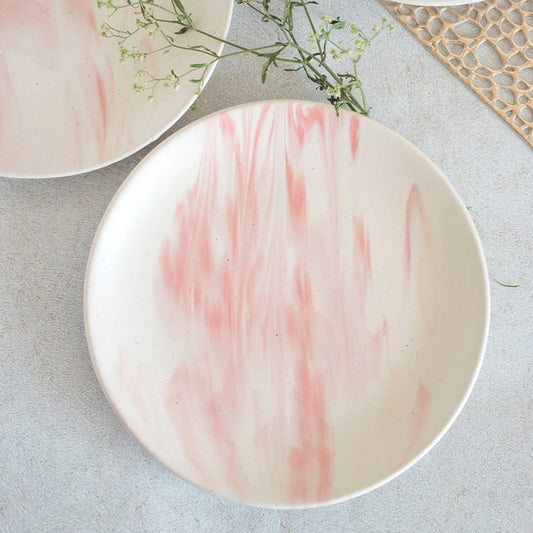 Pink Marble Quarter Plate Set of 2