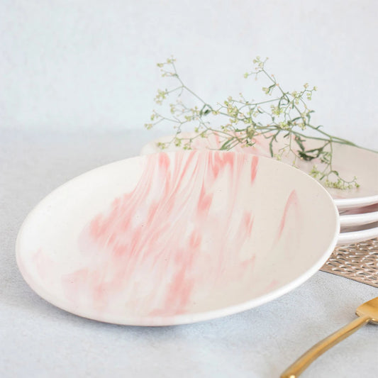 Pink Marble Dessert Plates
