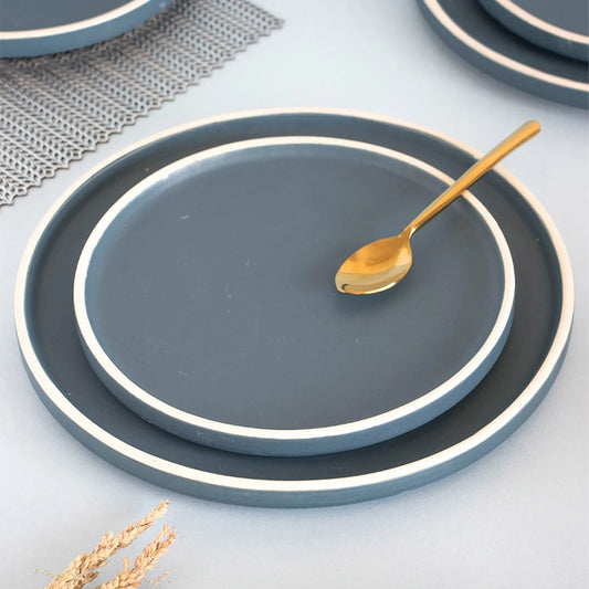 Berlin Blue Ceramic Dinner Plate Set