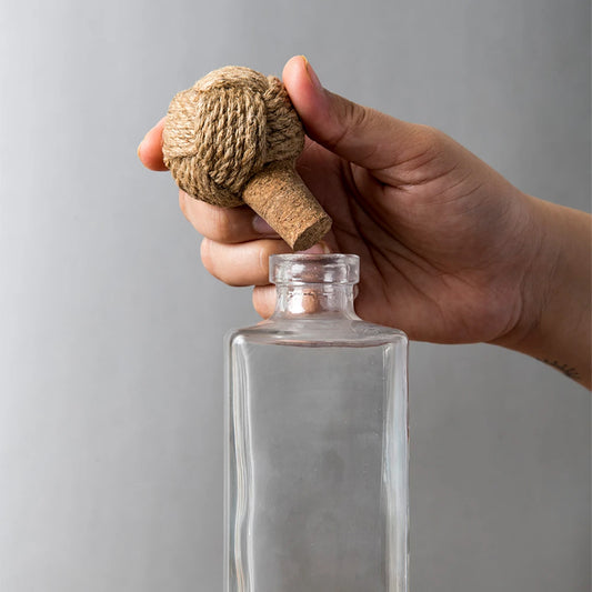 Glass bottle with cork bottle stopper