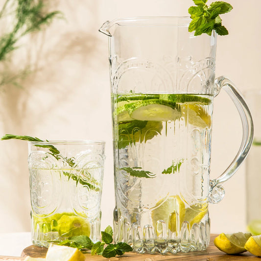 Water pitcher with tumbler glass