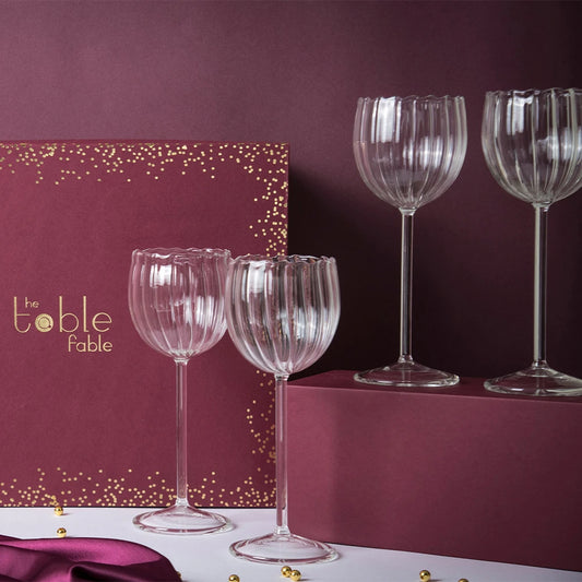 Rose Wine Glasses Set - Gift Pack | Glasses for Wine, Coctail & Mocktail