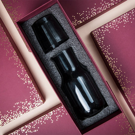 Eva Glass Carafe Pitcher Gift Box (Black) 