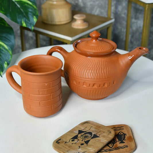 Glazed Kettle with coffee mug