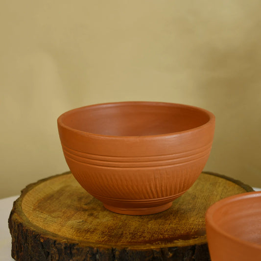 Terracotta clay bowl