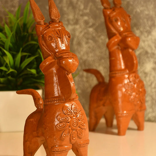 Terracotta Horse Showpiece for Living Room