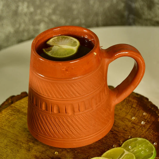 Traditional Trapezium Terracotta Coffee Mugs | Terracotta Clay Tea Mug