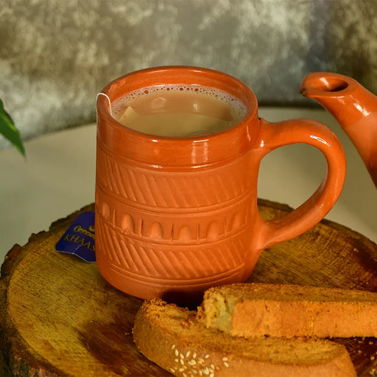 Traditional Rectangle Terracotta Coffee Mugs | Terracotta Clay Tea Mug