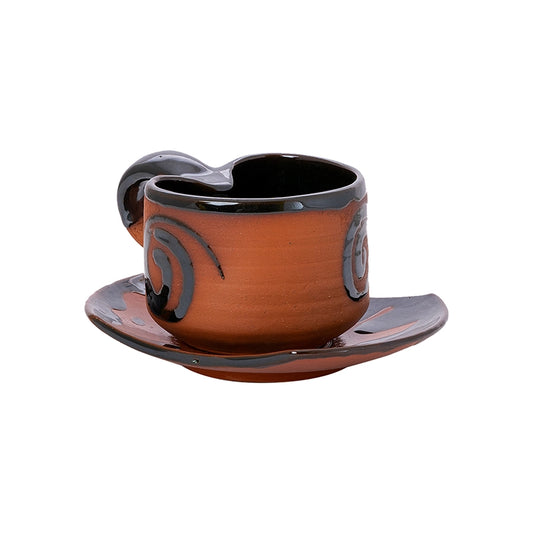 Terracotta Tea Cup Saucer Set