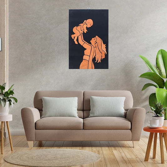 Joy of Motherhood Terracotta Wall Art for Living Room