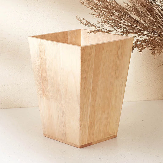 Natural Wood Small Dustbin