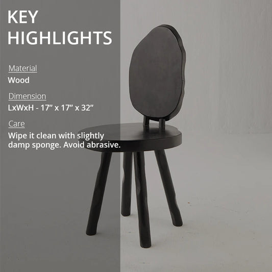Key highlights of black wooden chair