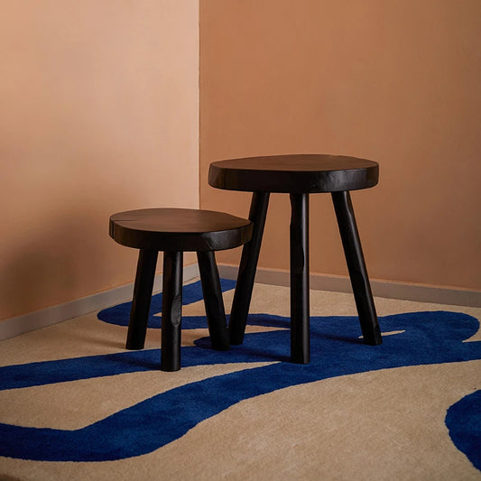 Black wooden stool chair for home