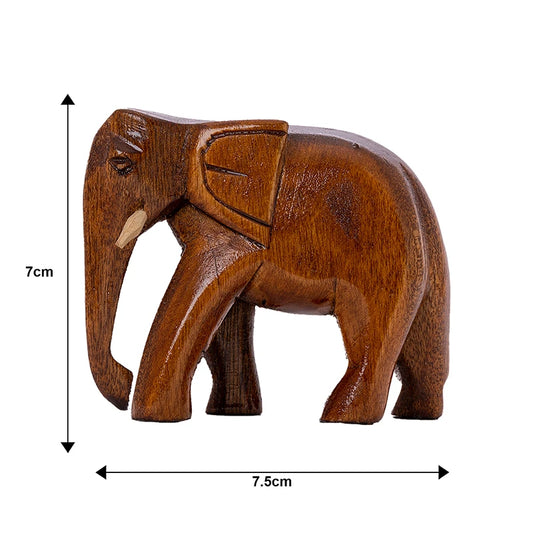 Wooden Elephant Small Showpiece size