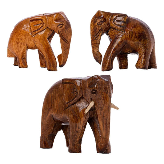 Wooden Elephant Showpiece for Home Decoration