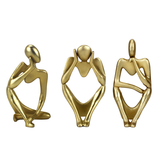 Maison Modern Gold Hollow Man Sculpture Set