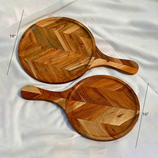 Dimensions of Vienna Acacia Serving Platters