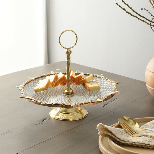 Crystal Spike Single Cake Stand-Double Cake stand By De Maison Décor 80-110, 80-111-40