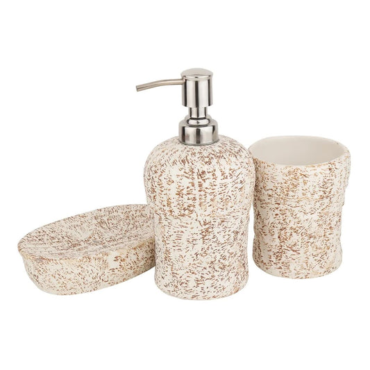 Pebble Patina Ceramic Bath set with Brown Finish 80-096-10-14-18