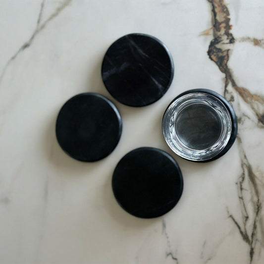 Auric Black Marble Coasters - Set of 4