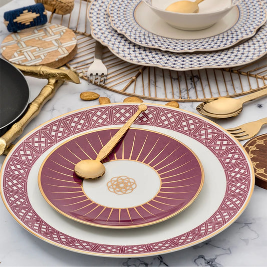 Luxury dinner plate and quarter plates