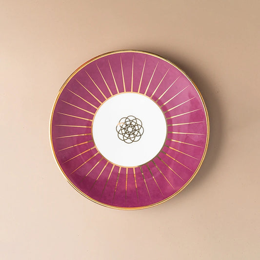 Mauve Side Plate with gold detailing