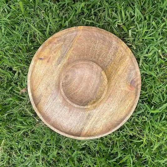 Round Dip and Chips Platter for Serving Snacks