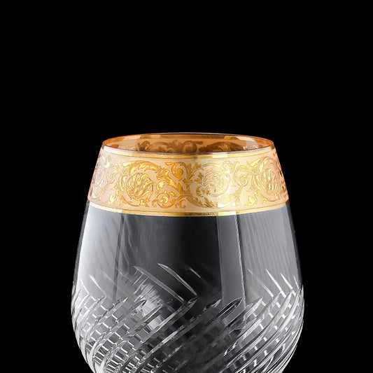 Wine glass with 24k gold rim