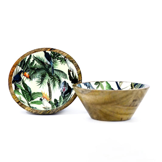 Peacon Bird Wooden Salad Bowl | Mixing Bowls for Kitchen