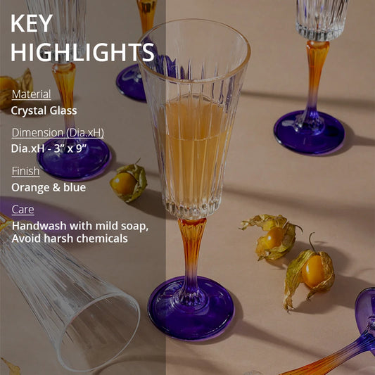 Key highlights of champagne glass